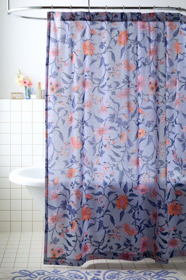 Slide View: 1: Rideau de douche à fleurs Ella Vine Shower Curtain