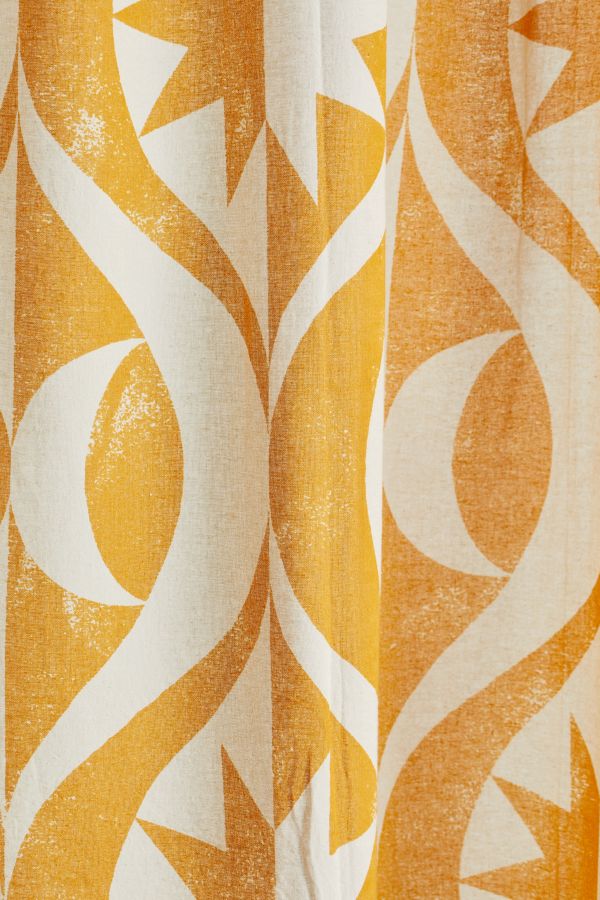 Slide View: 2: Max Celestial Woodblock Shower Curtain