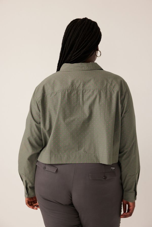 Slide View: 4: WILDFANG The Essential Long Sleeve Cropped Button Up Shirt