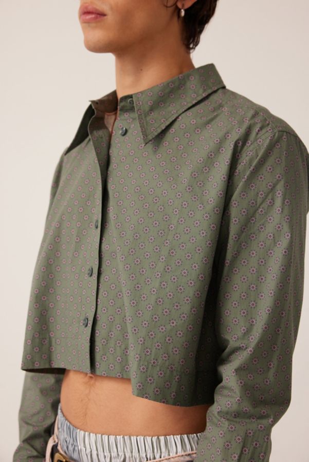 Slide View: 6: WILDFANG The Essential Long Sleeve Cropped Button Up Shirt