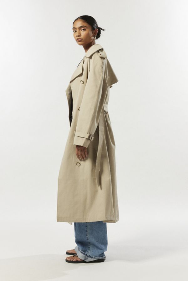 Slide View: 4: Trench-Coat en Coton Longline Light Before Dark