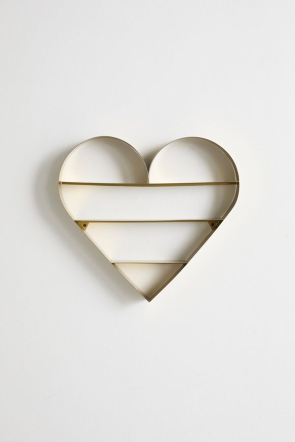 Slide View: 2: Heart Shaped Wall Shelf