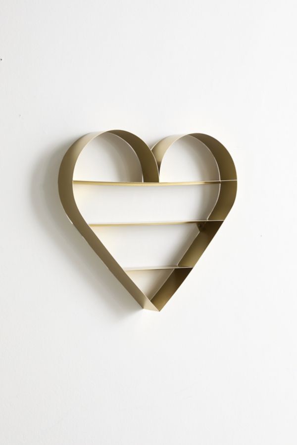 Slide View: 3: Heart Shaped Wall Shelf