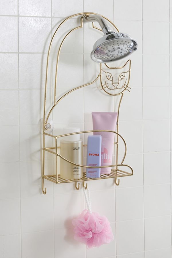 Slide View: 1: Cat Shape Stainless Steel Shower Caddy