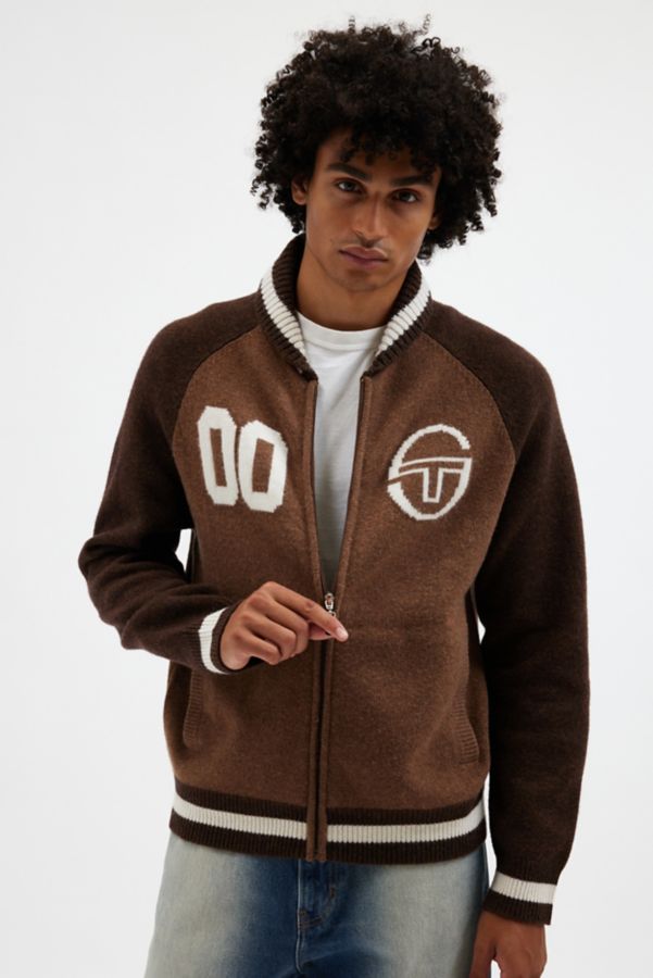 Slide View: 1: Cardigan Châle Sergio Tacchini Atella à Fermeture Éclair