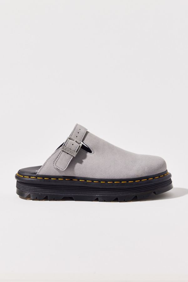 Slide View: 1: Dr. Martens Zebzag Suede Platform Mule