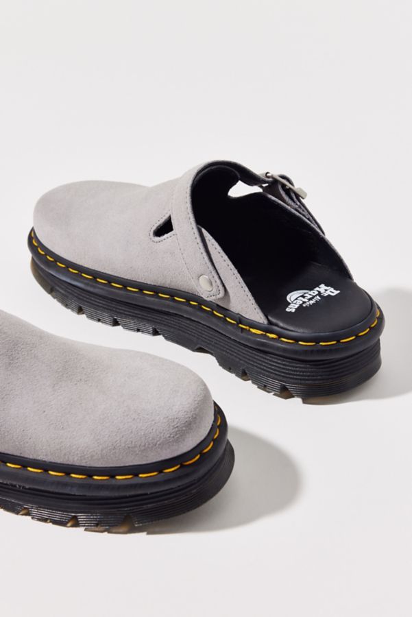 Slide View: 2: Dr. Martens Zebzag Suede Platform Mule