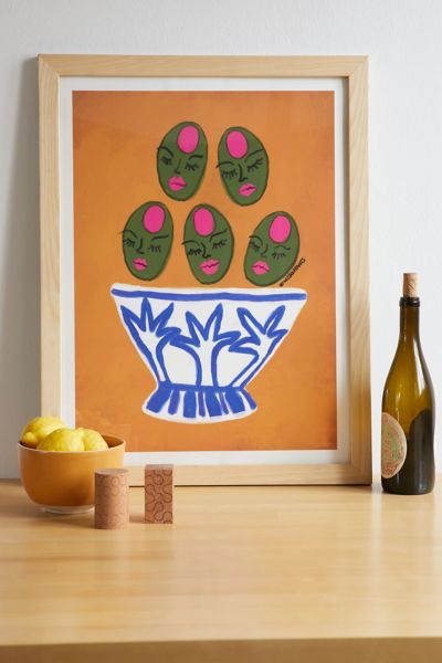 theebouffants Sassy Olives In A Bowl Art Print