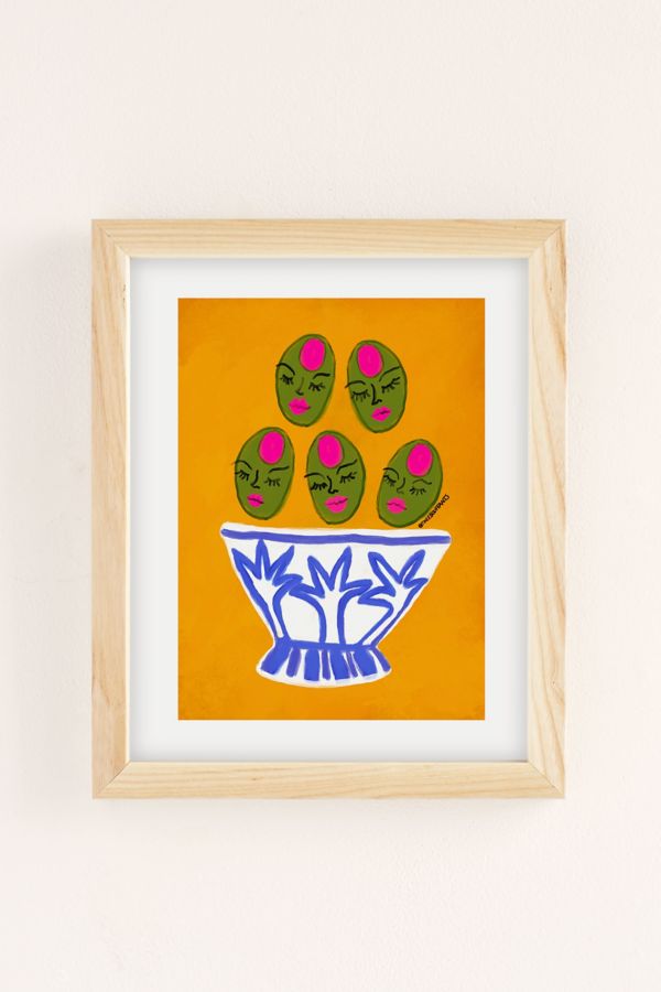 Slide View: 2: theebouffants Sassy Olives In A Bowl Art Print