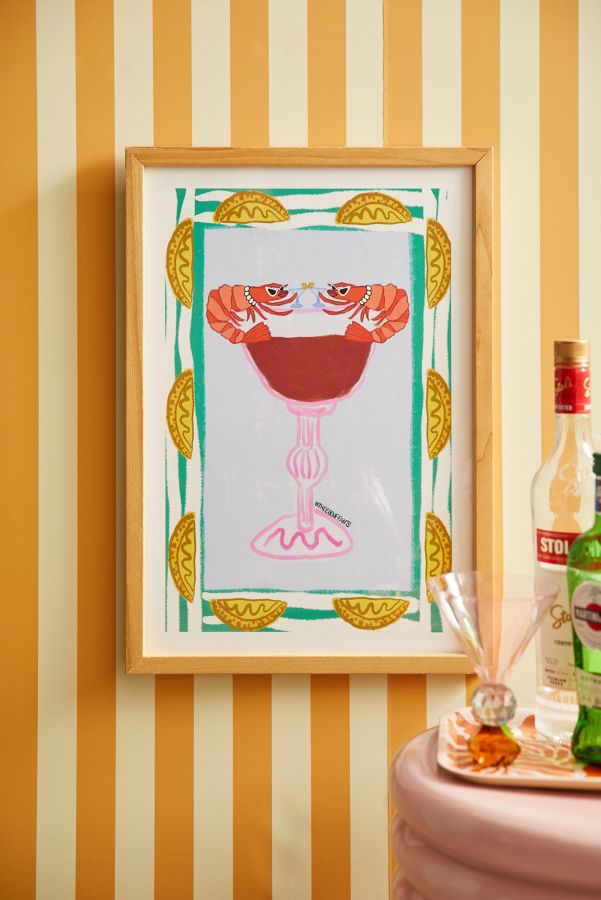 Slide View: 1: theebouffants Elegant Shrimp Cocktail Art Print