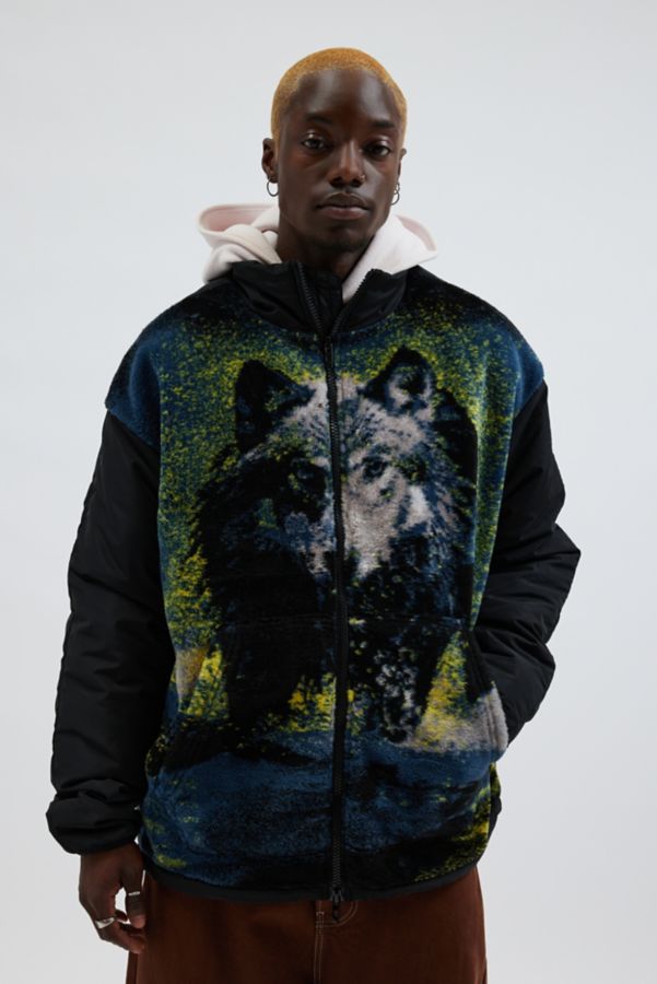 Slide View: 1: Diesel S-Berto Teddy Graphic Pattern Jacket