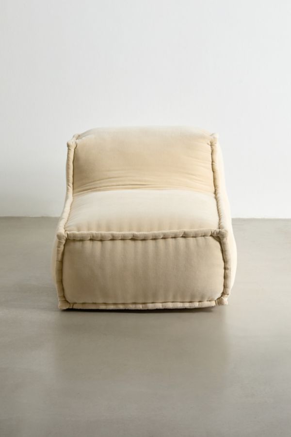 Slide View: 3: Evelyn Velvet Bean Bag Lounge Chair