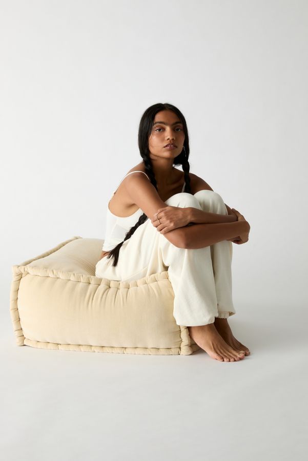 Slide View: 1: Evelyn Velvet Bean Bag Ottoman