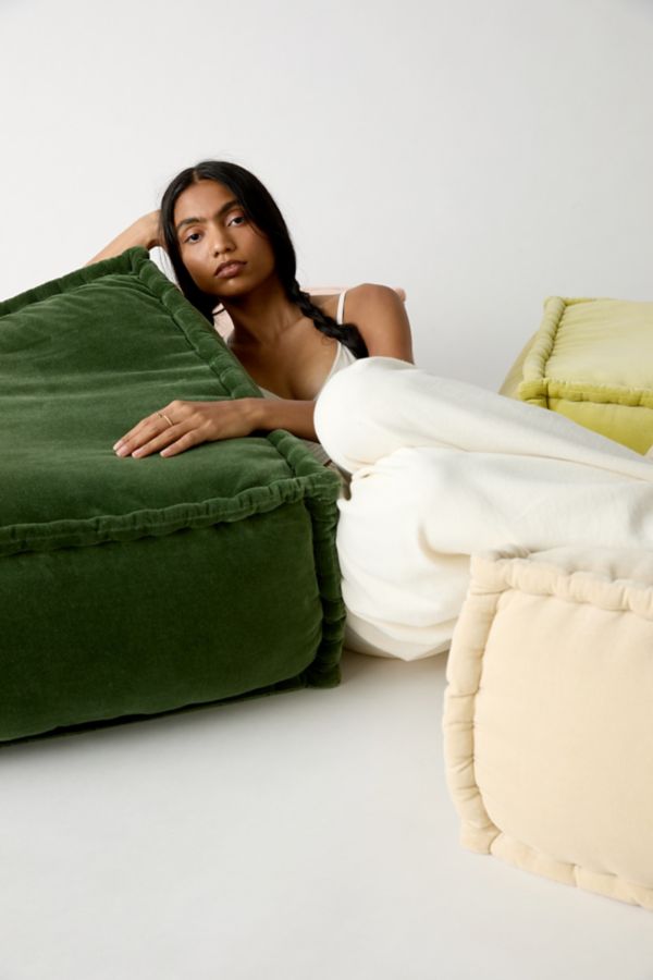 Slide View: 6: Evelyn Velvet Bean Bag Ottoman