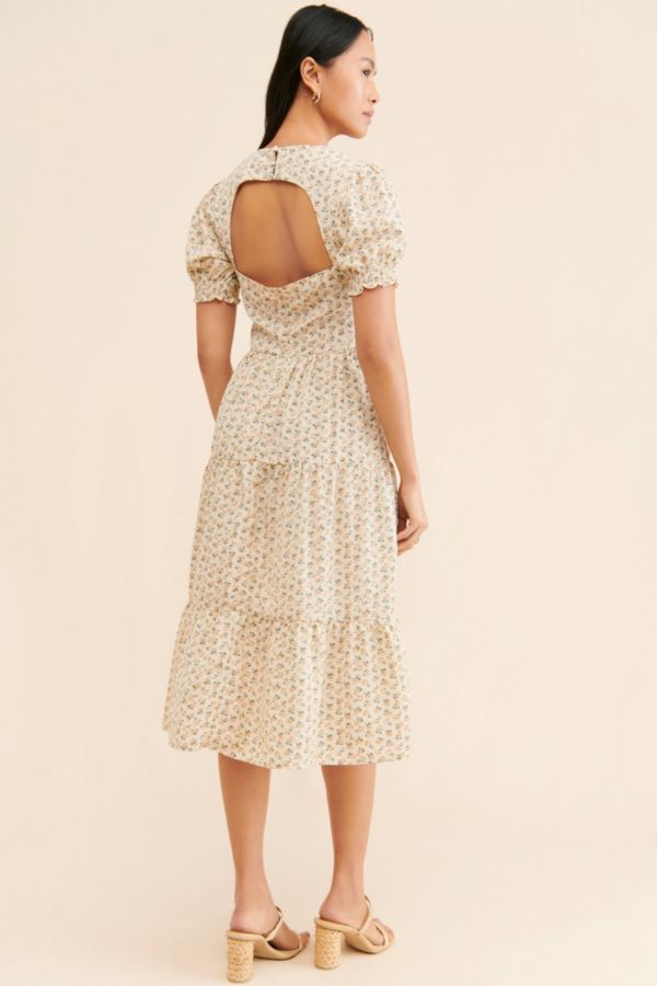 Slide View: 2: Daisy Street Tiered Cutout Midi Dress