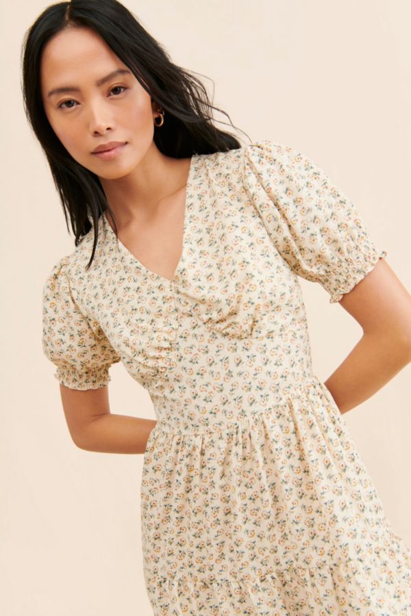 Slide View: 3: Daisy Street Tiered Cutout Midi Dress