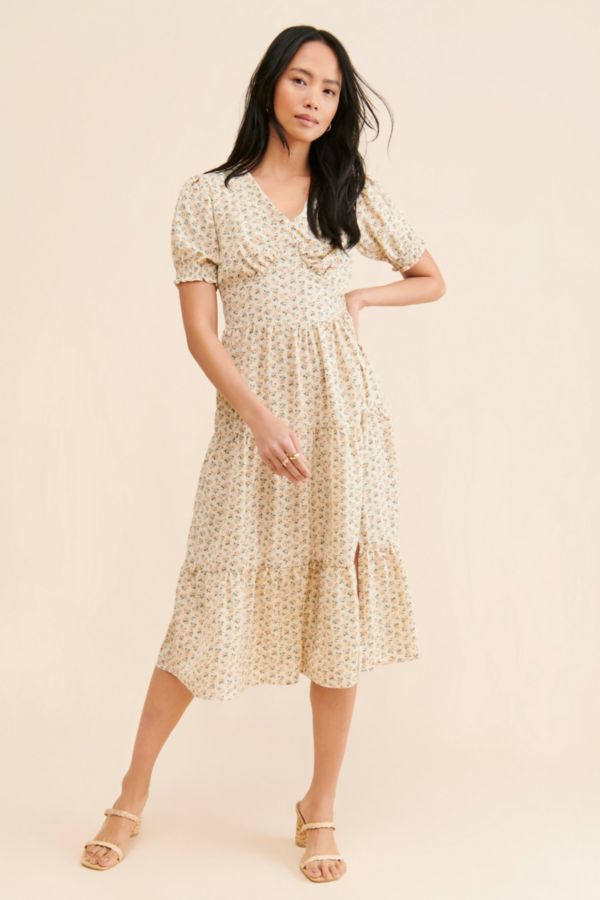 Slide View: 4: Daisy Street Tiered Cutout Midi Dress