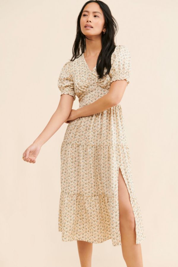 Slide View: 1: Daisy Street Tiered Cutout Midi Dress