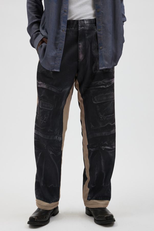 Slide View: 1: Diesel Schulz Printed Jean Pattern Paneled Pant