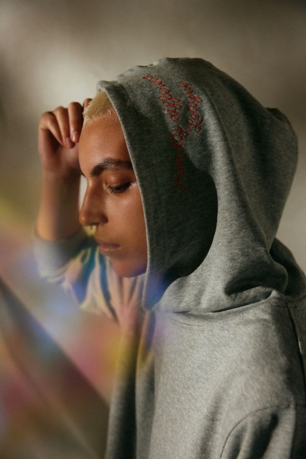 Slide View: 5: Peau De Loup X Tegan And Sara Foundation UO Exclusive Embroidered Boxy Hoodie Sweatshirt