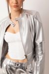 Thumbnail View 1: Amy Lynn Faux Leather Metallic Moto Jacket