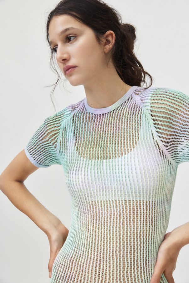 Slide View: 4: T-shirt en Maille Mesh Teint Urban Renewal Remade