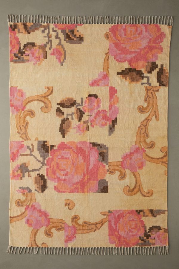 Slide View: 2: Vivian Floral Digital Printed Chenille Rug