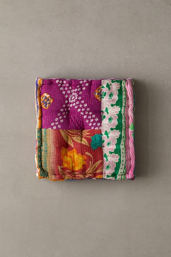 Slide View: 2: Urban Renewal Remnants Kantha Floor Pillow