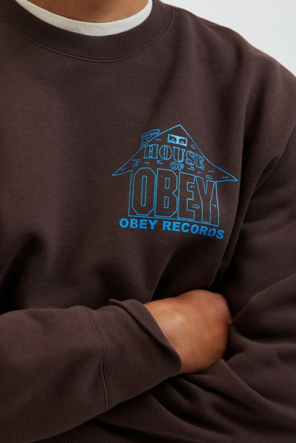 Slide View: 4: OBEY House Of Obey Records Crew Neck Sweatshirt