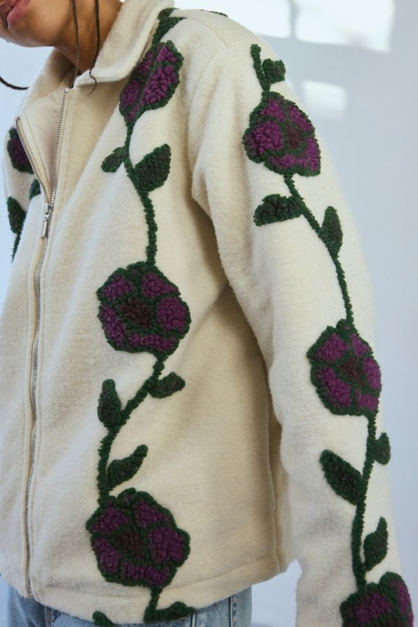 Slide View: 2: OBEY Fields Floral Jacquard Fleece Jacket