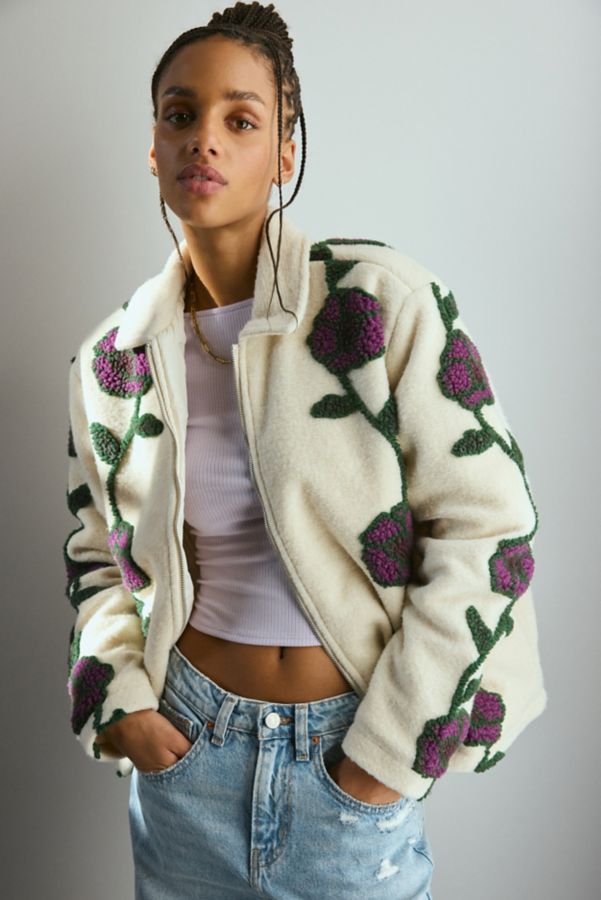 Slide View: 1: OBEY Fields Floral Jacquard Fleece Jacket