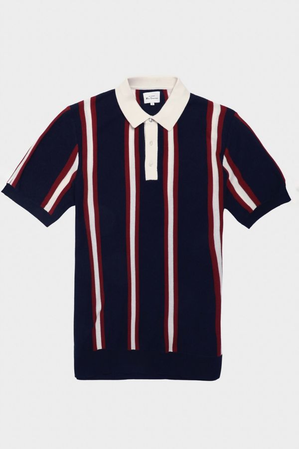 Slide View: 1: Ben Sherman Stripe Knit Short Sleeve Rugby Shirt