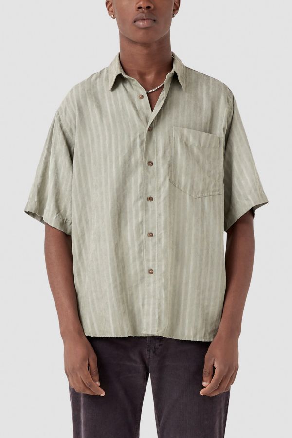 Slide View: 1: Barney Cools Jacquard Stripe Short Sleeve Shirt