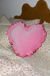 Thumbnail View 1: Ruffle Heart Velvet Throw Pillow