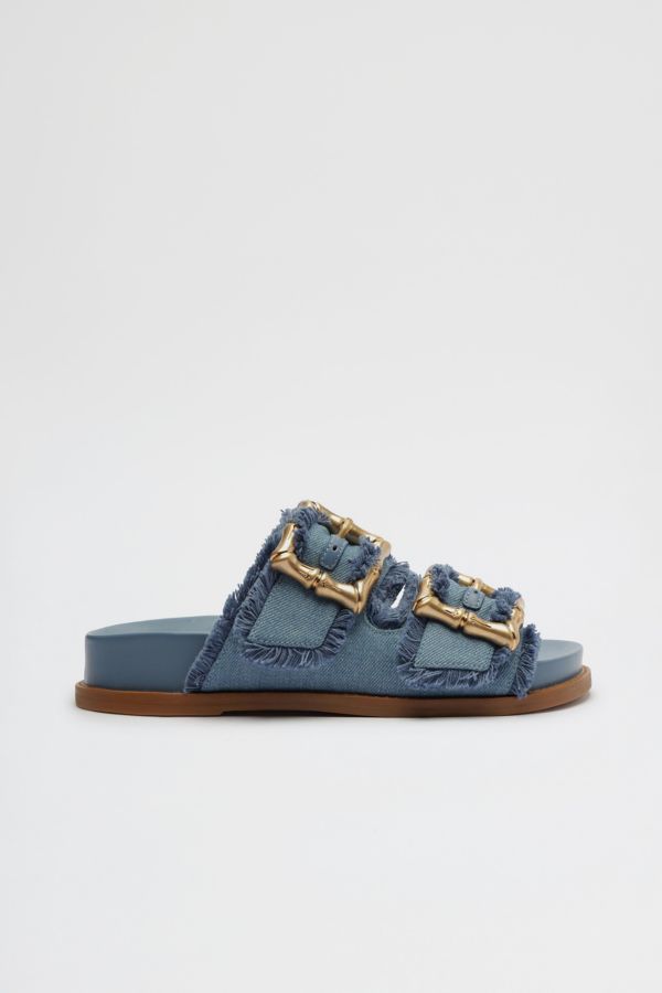 Slide View: 2: Schutz Enola Sporty Frayed Sandals