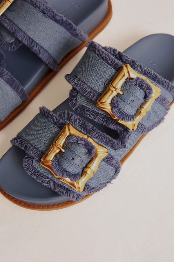 Slide View: 1: Schutz Enola Sporty Frayed Sandals