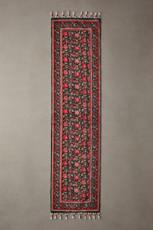 Slide View: 5: Tapis Brodé Brossé Floral Julia