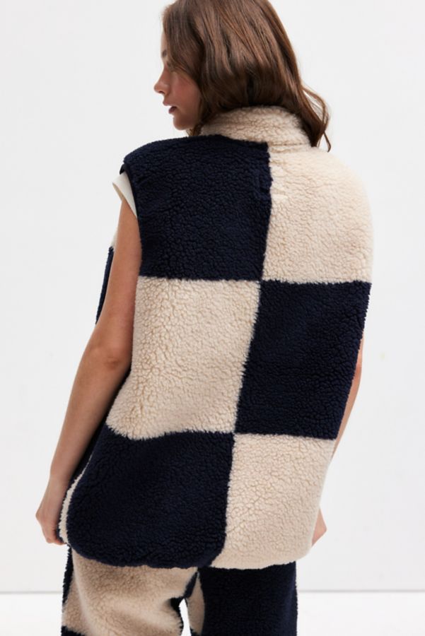 Slide View: 2: Gramicci Checkered Pattern Fleece Vest