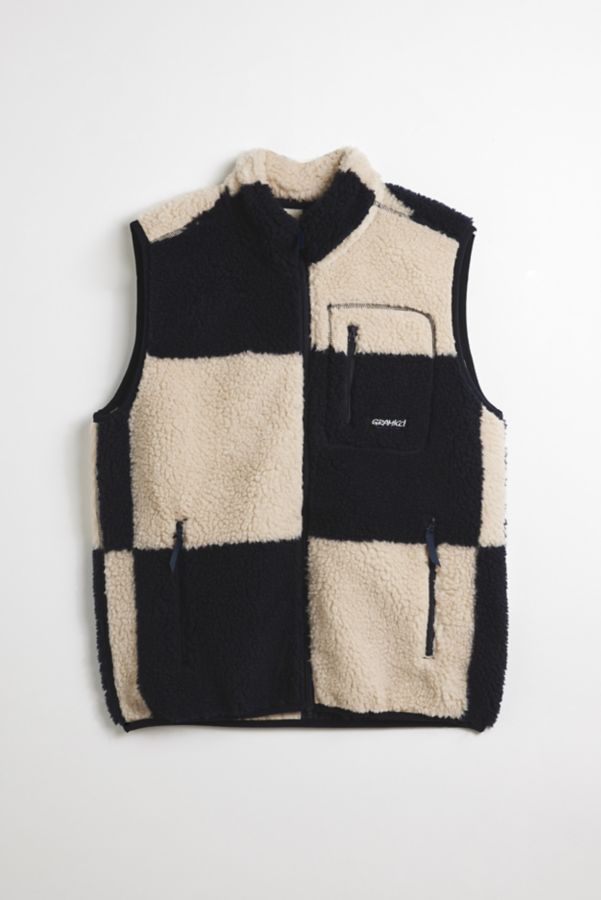 Slide View: 1: Gramicci Checkered Pattern Fleece Vest