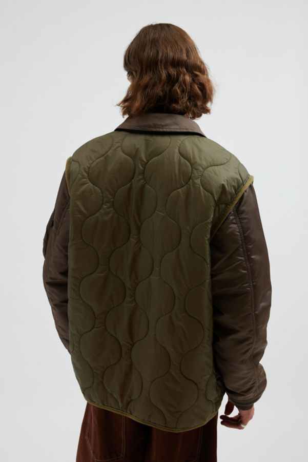 Slide View: 2: Alpha Industries Mixed Media Quilted Jacket