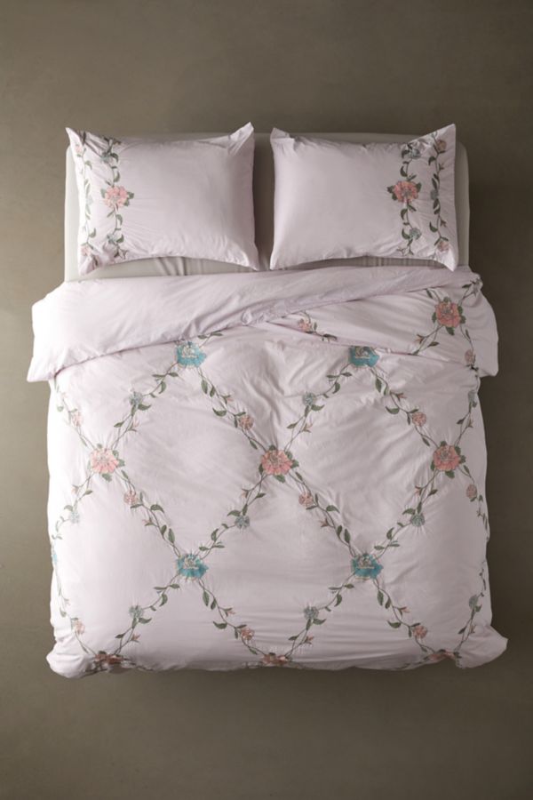 Slide View: 2: Secret Garden Embroidered Duvet Cover