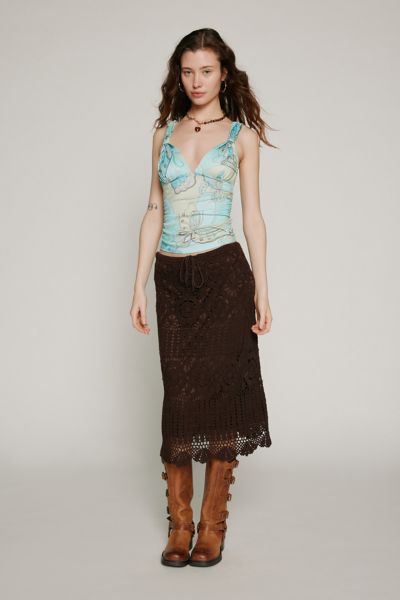 Kimchi Blue Kennedi Printed Knot Tank Top