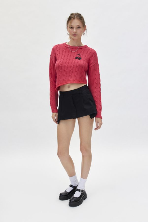 Slide View: 4: BDG Emmett Graphic Cable Knit Asymmetric Pullover Sweater