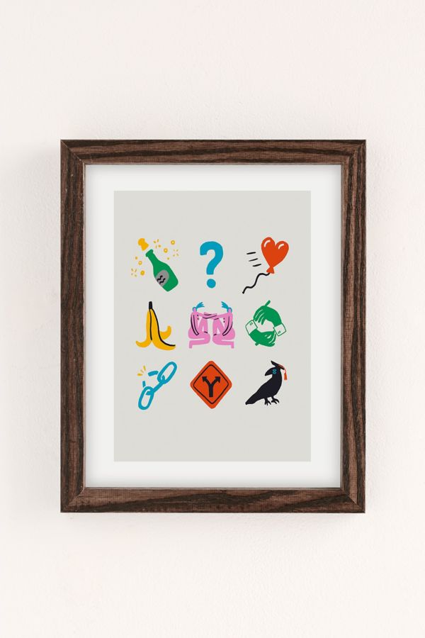 Slide View: 2: Aley Wild Gemini Emoji Art Print