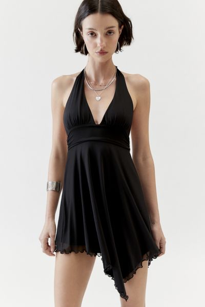 UO Jessa Mesh Halter Mini Dress