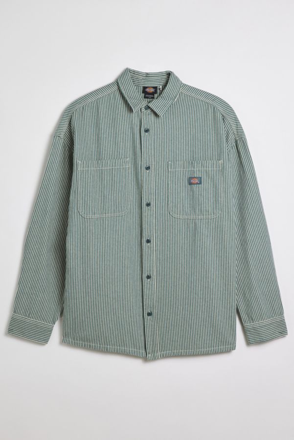 Slide View: 2: Dickies Hickory Stripe Long Sleeve Shirt