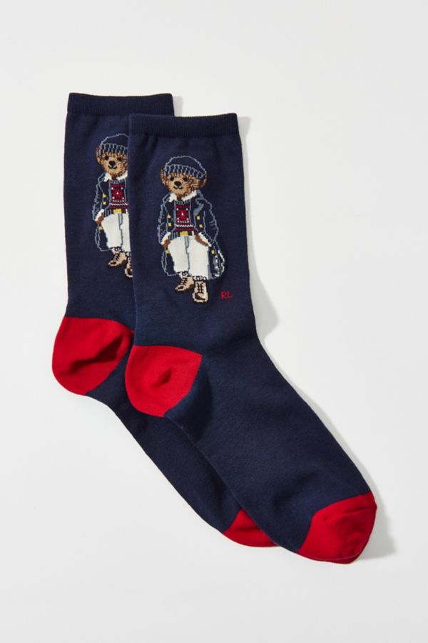 Slide View: 2: Polo Ralph Lauran Naval Bear Crew Sock