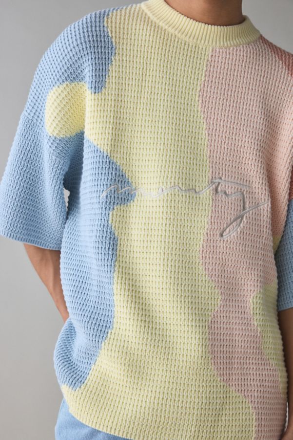 Slide View: 4: Mouty Puff Knit Pullover Short Sleeve Sweater