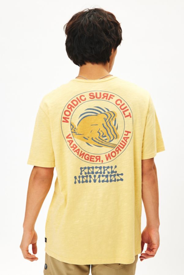 Slide View: 1: T-shirt en Coton Graphique de Surf Roark