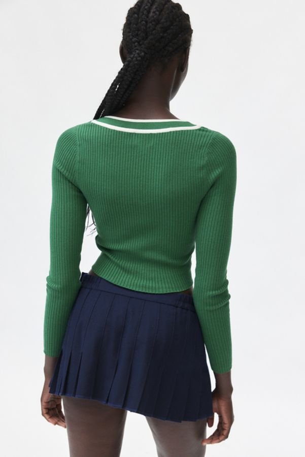 Slide View: 3: BDG Addison V Neck Ribbed Knit Sweater